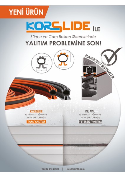 Korslıde-Cam Balkon Fitili-Toz/ses/ısı ve Su Için Kıl Fitil Alternatifi-5 Metre Uzunluk-5 mm fiyatları