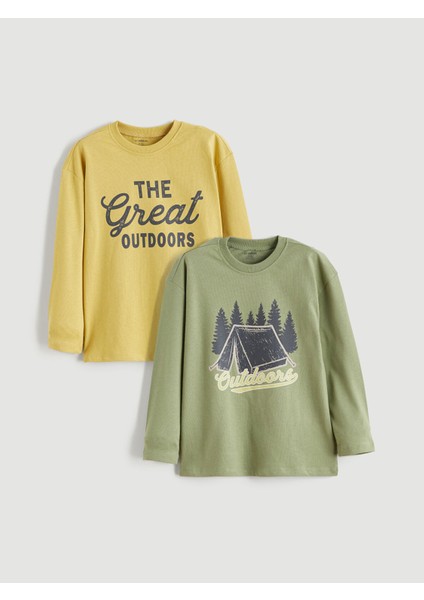 Yeni Sezon Uzun Kollu Erkek Çocuk Tişört 2'li