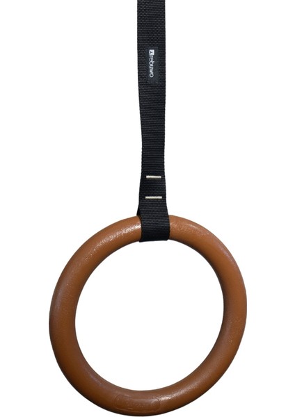 Kademeli Halatlı Barfiks Halkası Kahverengi Jimnastik Halkası Siyah Kayış (5 Kademeli)