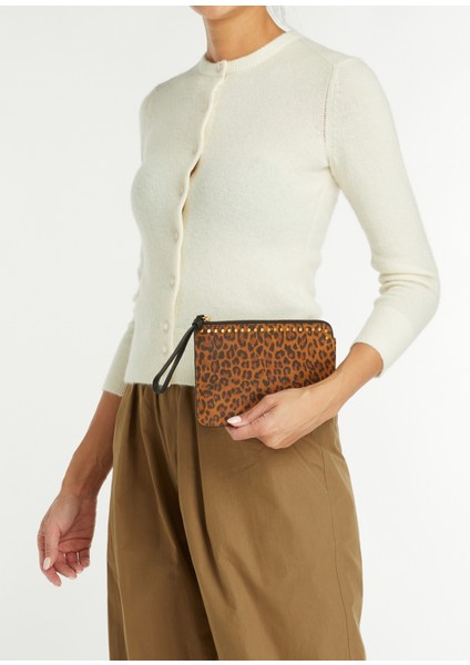 Leopar Desenli Kadın Deri El Portföyü fiyatları