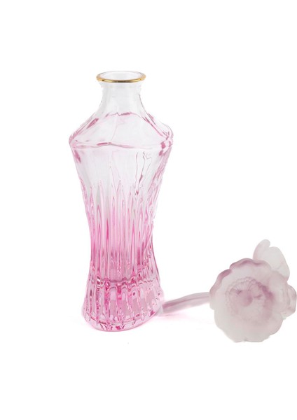 Flowery Pembe Cam Dekoratif Şişe 30 cm fiyatları
