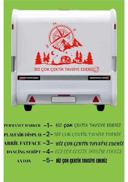 Çekme Karavan Motokaravan Araç Pusula Dağ Doğa Sticker Yapışkan Geyik Camp