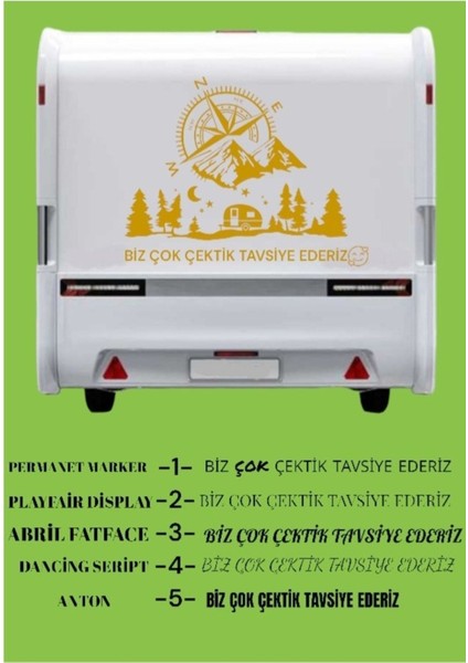 Çekme Karavan Motokaravan Araç Pusula Dağ Doğa Sticker Yapışkan Geyik Camp modelleri