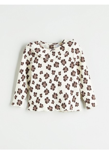 Yeni Sezon Bisiklet Yaka Çiçekli Kız Bebek Tişört ve Tayt 2'li Takım fırsatları