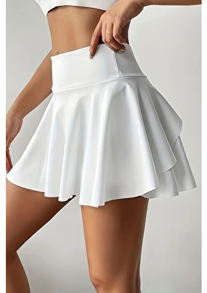 Esnek Likralı Bol Kesim Cepli Taytlı Sporcu Şort Etek - Tenis Eteği fırsatları