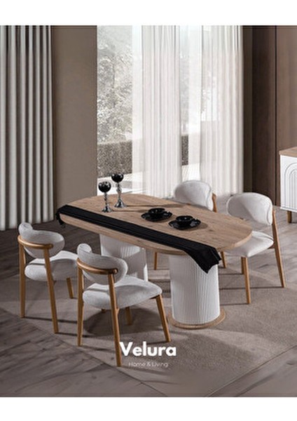 Boerno Yemek Odası Takımı (Yemek Masası + 4 Adet Sandalye)