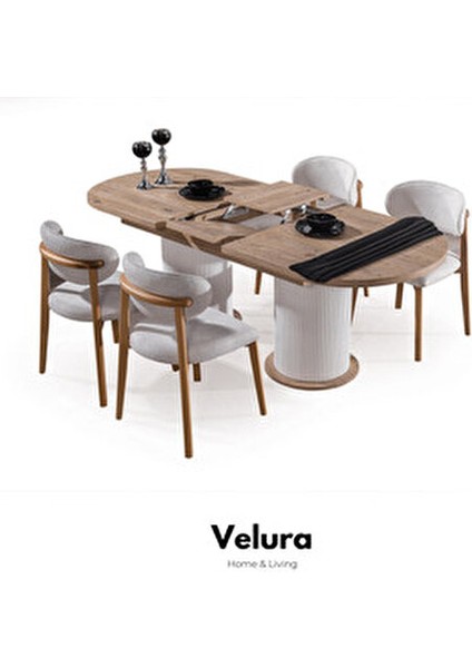 Boerno Yemek Odası Takımı (Yemek Masası + 4 Adet Sandalye) indirimleri