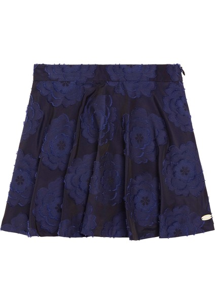 Lacivert Jakarlı Kız Çocuk Etek