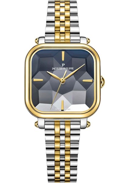 JPQLS807328YG Metalik Gri Altın Rengi Çelik Kadın Kol Saati