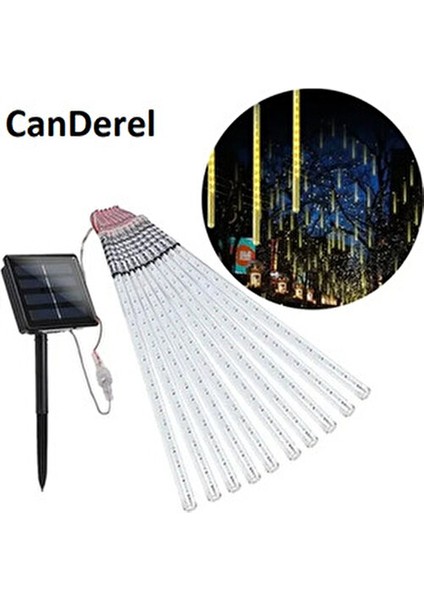 8 Adet Meteor Kayan Tüp LED Ağaç Bahçe Sokak Yağmur Işıkları Solar Güneş Enerjili modelleri