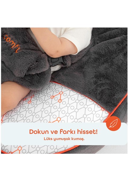 Comfy Charcoal Dolgulu Bebek Pufu