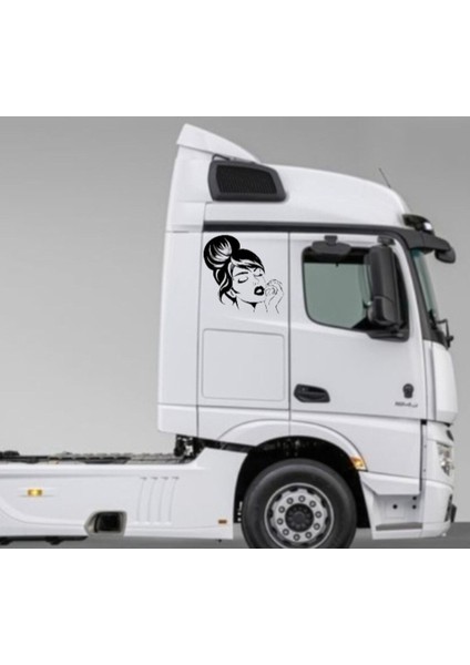 Tır Kamyon Araç Güzel Kız Yapışkan Sticker Mercedes Daf Ford Scanıa
