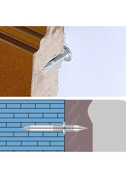 Çift Yönlü Döküm Paslanmaz Pervaz, Duvar ve Alçıpan Çivisi 100'LÜ