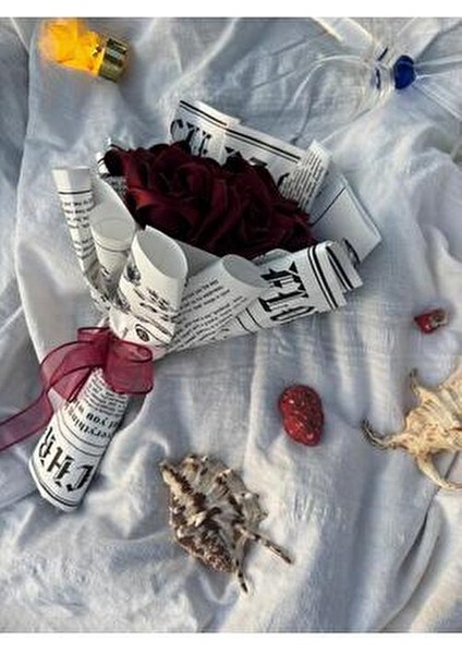 Bordo Renk 7'li Solmayan Gül Buketi fiyatları