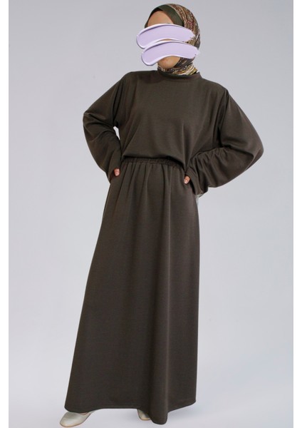 Mevsimlik Ecrin Kumaş Geniş Kol Crop & Çan Etek Kadın Takım indirimleri