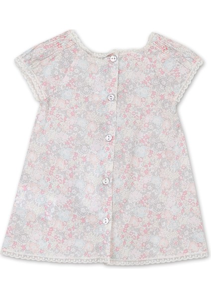 Renkli Desenli Kısa Kollu Kız Bebek Elbise fiyatları