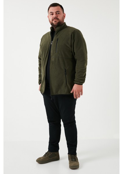 Regular Fit Dik Yaka Fermuarlı Büyük Beden 2'li Paket Polar Hırka Erkek HIRKA 5906028BS2 fırsatları