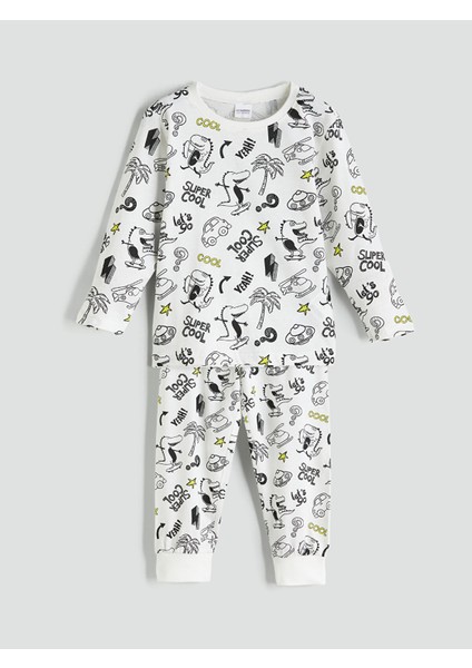 Yeni Sezon Bisiklet Yaka Erkek Çocuk Pijama Takımı