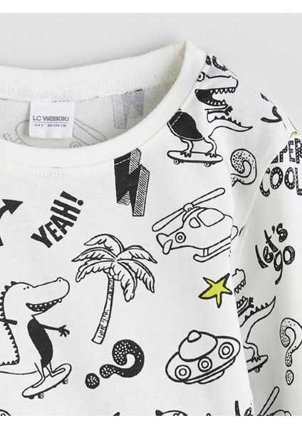 Yeni Sezon Bisiklet Yaka Erkek Çocuk Pijama Takımı modelleri