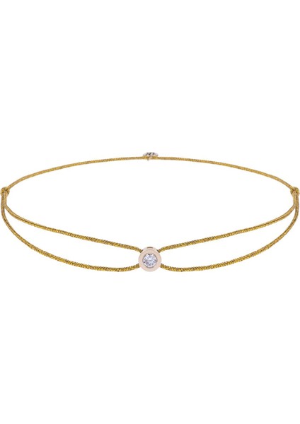 Mini Circle 14 Ayar Altın Unisex Ip Bileklik