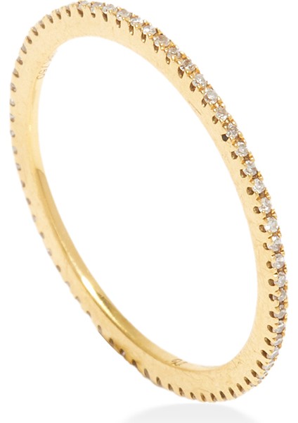 Gold Pırlanta Taşlı Kadın Altın Yüzük