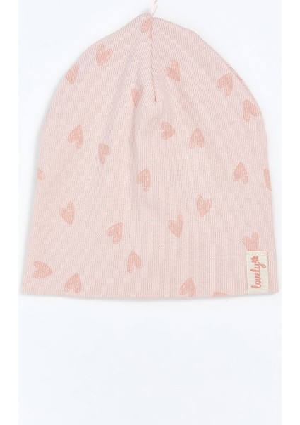 Yeni Sezon Kalp Baskılı Kız Bebek Bere