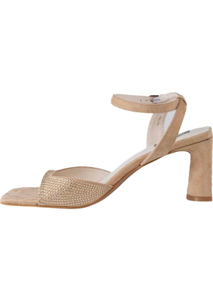 Kadın Topuklu Sandalet Nude Beyaz fırsatları