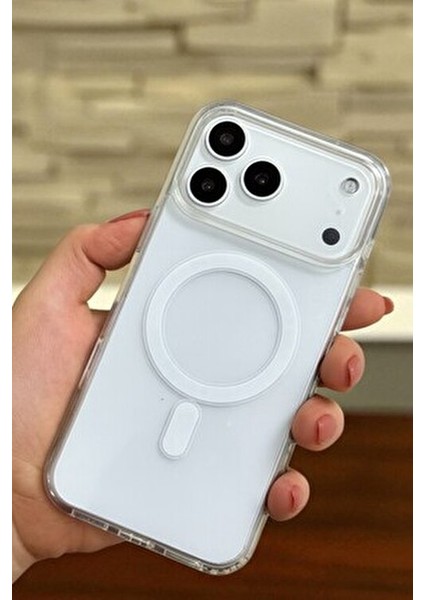 Apple Iphone 17 Pro Max Uyumlu Şeffaf Magsafe Kılıf Darbe Emici Silikon, Kamera Korumalı, Manyetik fırsatları