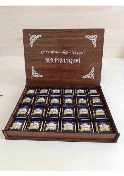 Kişiselleştirilebilir Özel Gün Çikolatası (söz, nişan, bebek doğum, mezuniyet vb.)Ceviz KUTU(100 Adet)
