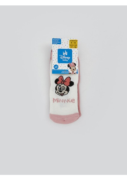 Yeni Sezon Minnie Mouse Baskılı Kız Bebek Soket Çorap 3'lü fiyatları