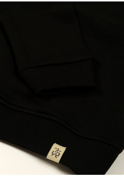 Funny Pink Monster Nakışlı Siyah Uzun Kollu Erkek Çocuk Sweatshirt modelleri