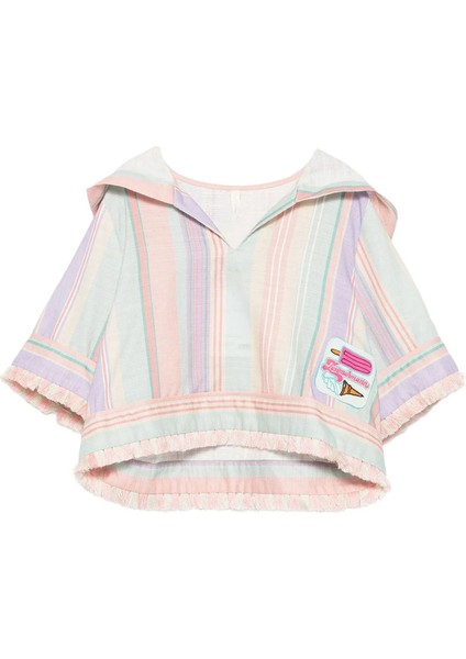 Cascadian Çok Renkli Çizgili Kız Çocuk Kaftan