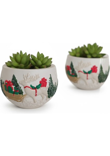 Yılbaşı Temalı Kabartma Desenli 2'li Dekoratif Yeni Yıl Seti fırsatları