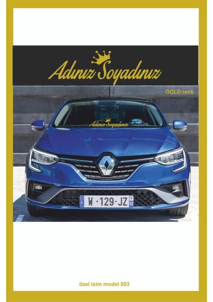 Isme Özel Yeni Trend 003 Ön Cam Yazısı - Oto Sticker - Karavan Sticker -