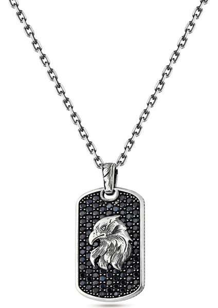 Uç Detaylı Erkek Gümüş Kolye