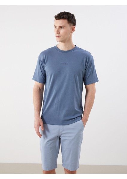 Yeni Sezon Bisiklet Yaka Baskılı Erkek Pijama Üst