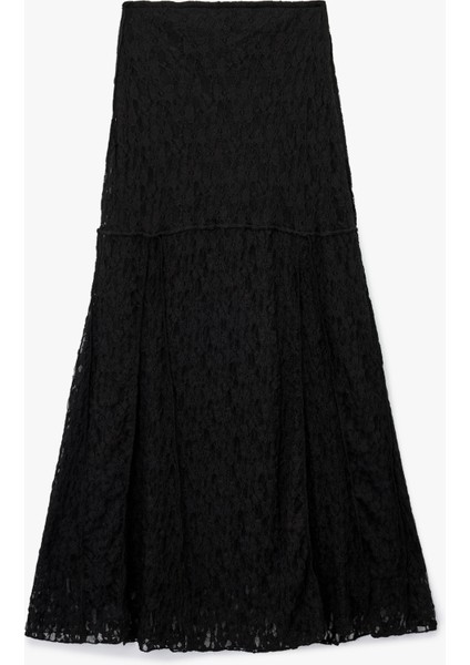 Slim Fit Dikiş Detaylı Midi Dantel Etek fiyatları