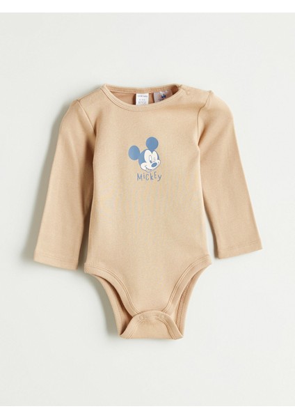 Yeni Sezon Mickey Mouse Lisanslı Erkek Bebek Çıtçıtlı Body 2'li fiyatları