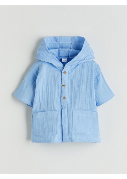 Yeni Sezon Kapüşonlu Erkek Bebek Gömlek ve Şort 2'li fiyatları