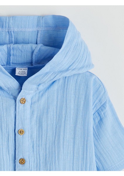 Yeni Sezon Kapüşonlu Erkek Bebek Gömlek ve Şort 2'li modelleri