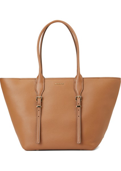 Buckle Tote Taba Kadın Deri Alışveriş Çantası