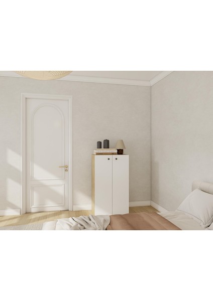 2 Kapaklı Çok Amaçlı Dolap Lefkas Meşe