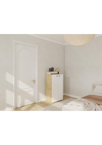 2 Kapaklı Çok Amaçlı Dolap Lefkas Meşe fiyatları