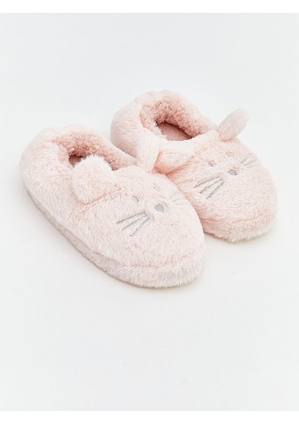 Yeni Sezon Tavşan Figürlü Pelüş Kız Bebek Ev Ayakkabısı