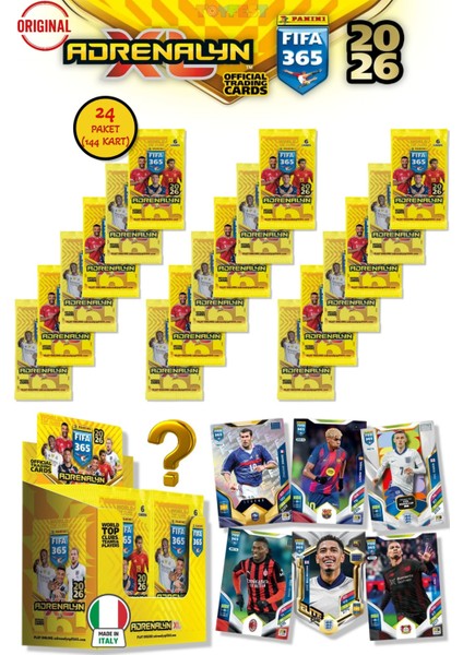 Panini Adrenalyn Fifa 365 - 2026 Official Trading Card Futbolcu Kartları - 24 Paket (144 Kart)