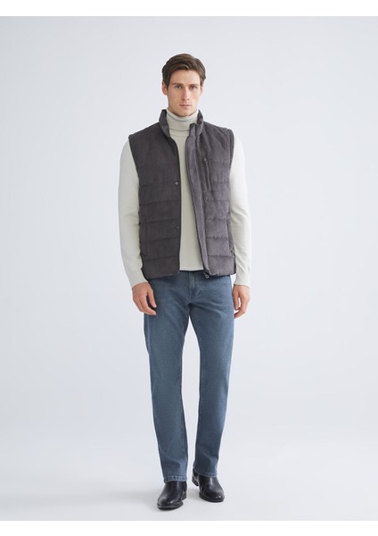 Yeni Sezon Standart Kalıp Dik Yaka Süet Erkek Yelek fiyatları