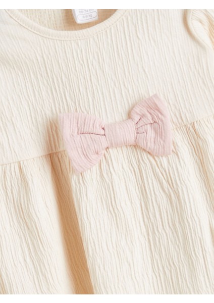 Yeni Sezon Bisiklet Yaka Fiyonk Detaylı Kız Bebek Bluz ve Pantolon modelleri