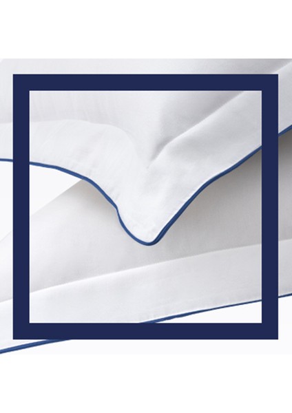 Lacivert Biyeli Beyaz Oxford Yastık Kılıfı 50X70 cm modelleri
