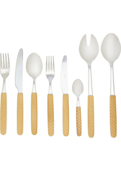 Intreccio Collection Bej 74 Parça Çatal Bıçak Kaşık Seti