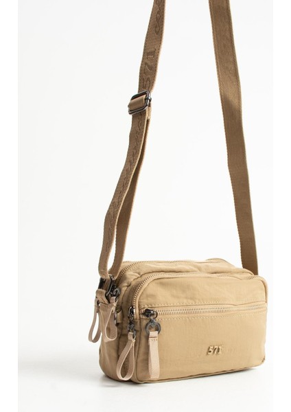 Yumuşak Dokulu Ultra Hafif, Esnek ve Su Geçirmez Polyamid Kumaş Omuz Çantası Vizon Model: (571-13-14E) fırsatları